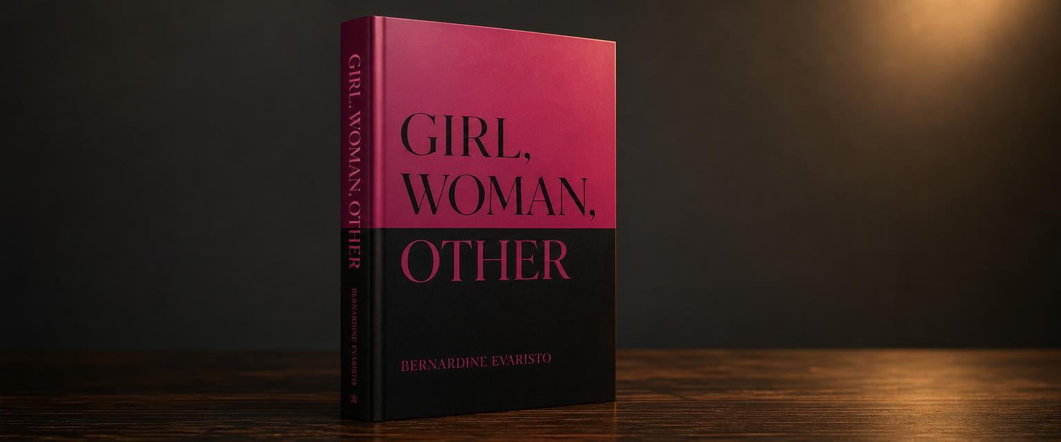 3D mock-up of the book cover for Girl, Woman, Other by Bernardine Evaristo