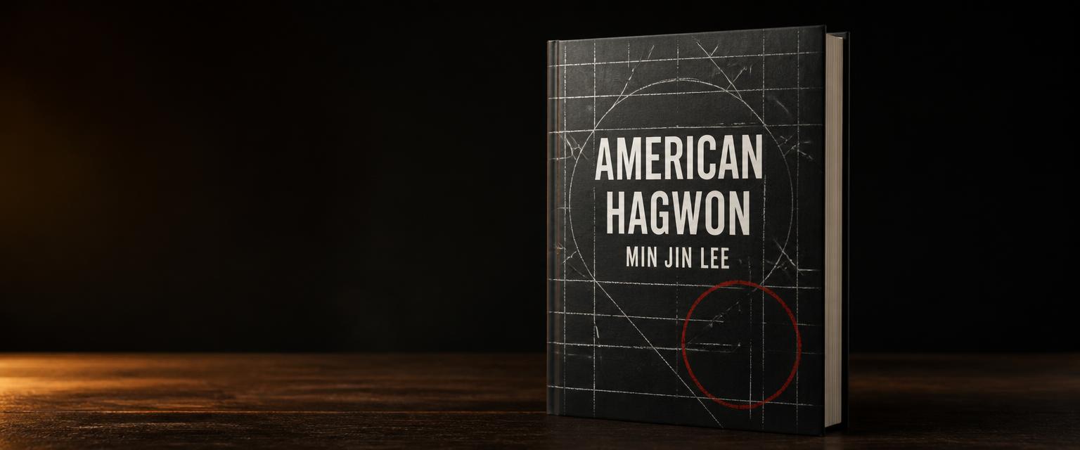 3D mock up of the book cover for American Hagwon by Min Jin Lee