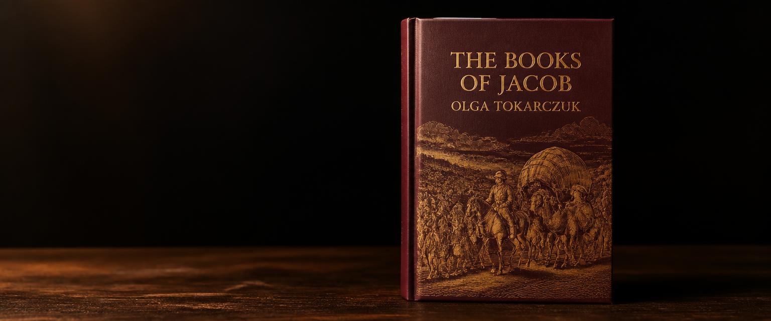 3D mock up of the book cover for The Books of Jacob by Olga Tokarczuk