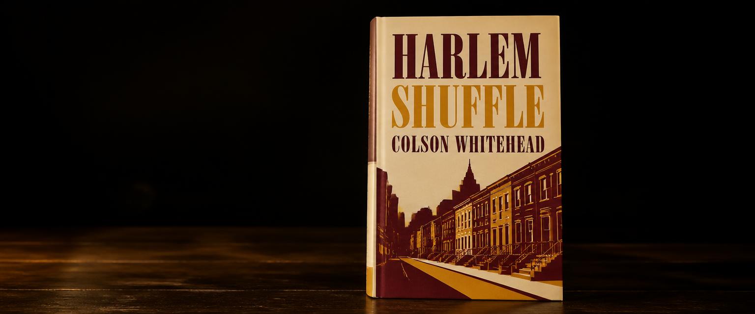 3D mock up of the book cover for Harlem Shuffle by Colson Whitehead