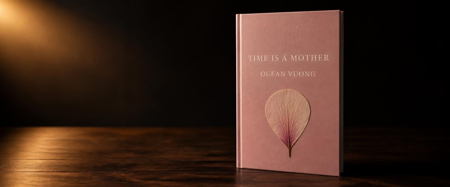 3D mock up of the book cover for Time Is a Mother by Ocean Vuong